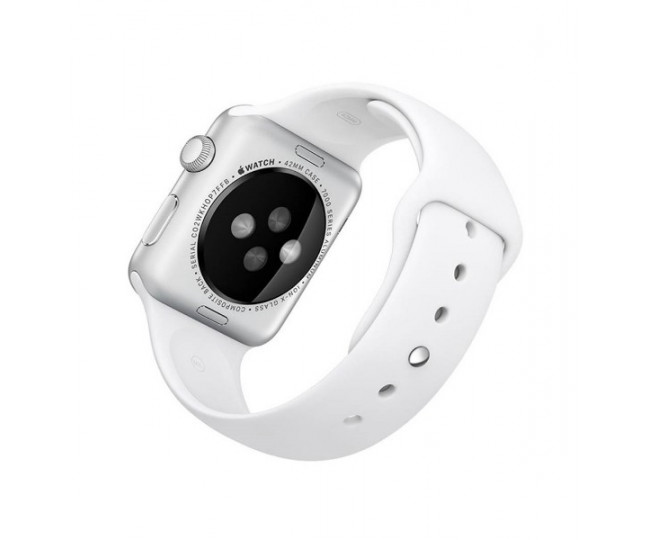 Apple Watch Series 1 42mm Silver Aluminum Case with White Sport Band (MNNL2)